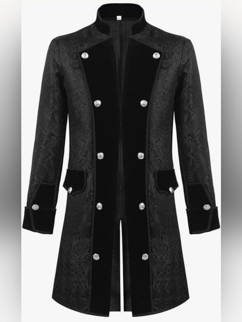 Men Steampunk Medieval Jacket Victorian Colonial Gothic Pirate Frock Coat Costum